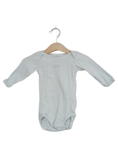 Petit Bateau Baby Body Langarm Gestreift Blau Baumwolle Gr. 67