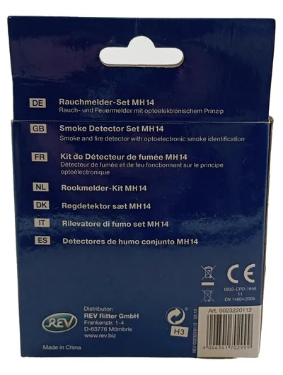 REV Rauchmelder-Set MH14 2er Pack Weiß 85dB optoelektronisch