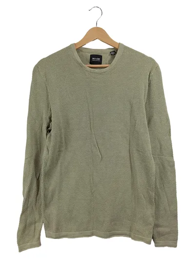 ONLY & SONS Herren Pullover Gr. M Grün Baumwolle Strukturmuster Casual