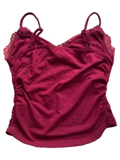 Cider Damen Top mit Spitze Rot Gr. 36, S Romantisch