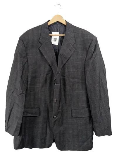 Herren Sakko kariert Grau Gr. 60 Business Reda Biella Stoff Blazer