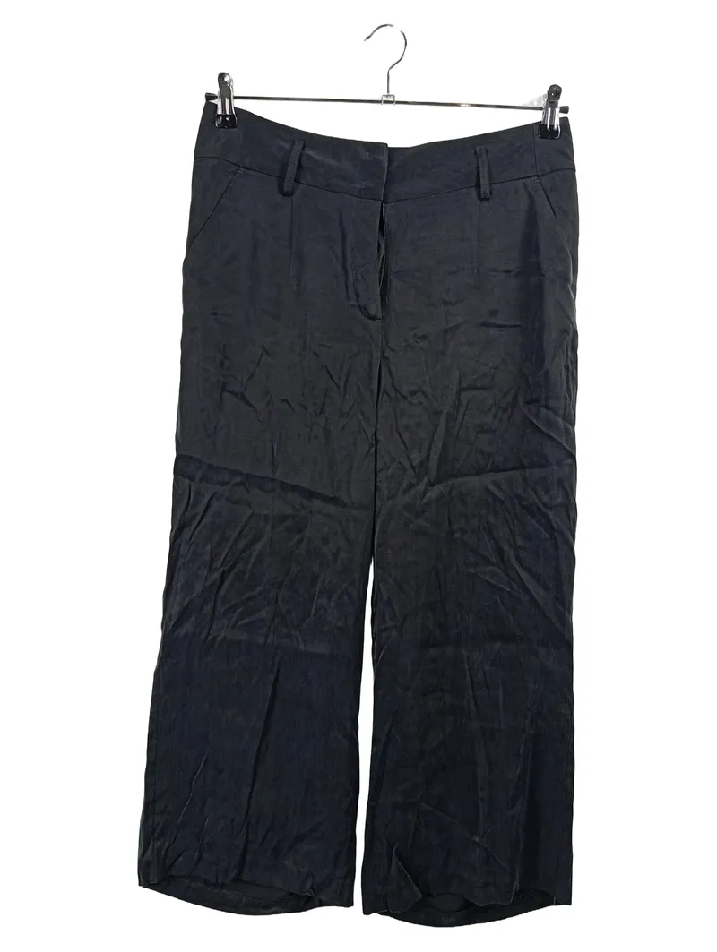 Daniel Hechter Stoffhose Damen Gr. 38 Schwarz Leinen Wide Leg Business 1