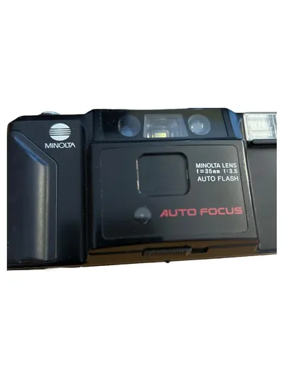 Minolta AF-E Analogkamera 35mm f/3.5 Autofokus mit Tasche Schwarz