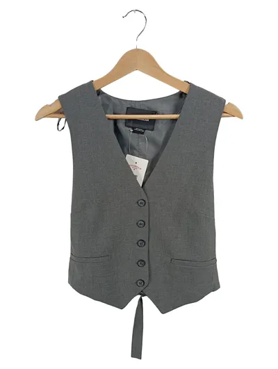 Pull&Bear Herren Anzugweste Weste Grau Gr. S Business