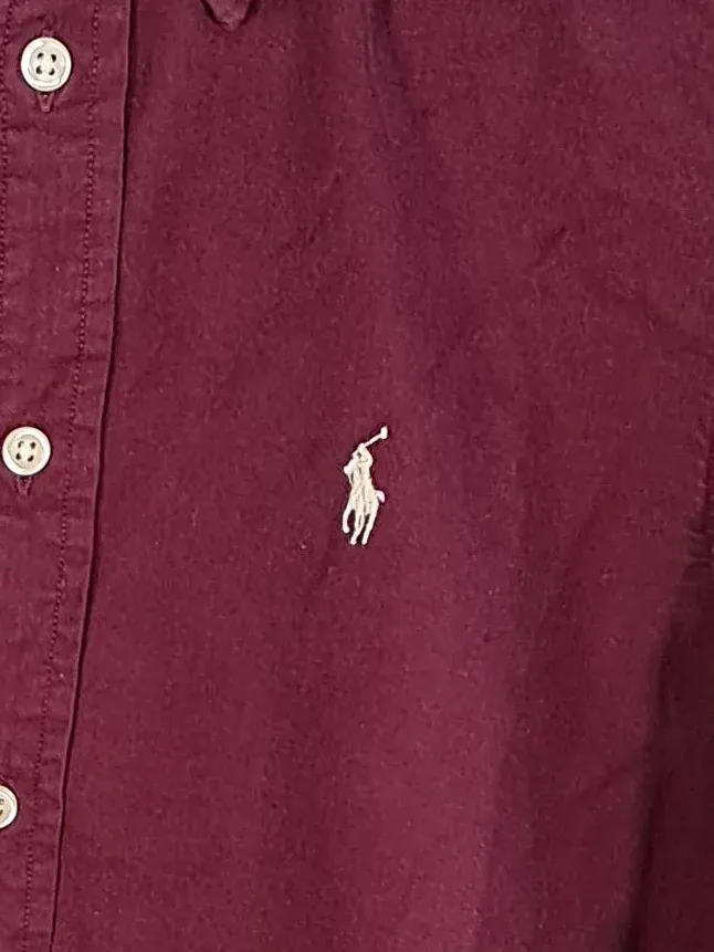 Ralph Lauren Hemd Langarm Herren Rot Gr. XS Relaxed Fit Baumwolle 3