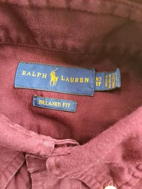 Ralph Lauren Hemd Langarm Herren Rot Gr. XS Relaxed Fit Baumwolle 4
