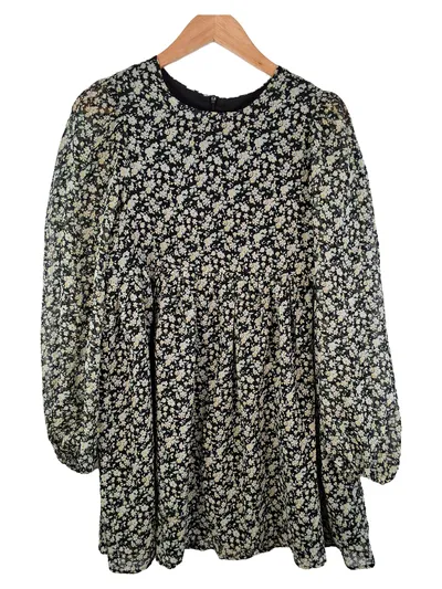 EDITED Damen Sommerkleid Blumenmuster Schwarz Gr. 36 S Freizeitkleid
