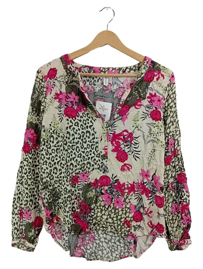 Soyaconcept Damen Bluse Mehrfarbig Blumenmuster Gr. 38, M Viskose