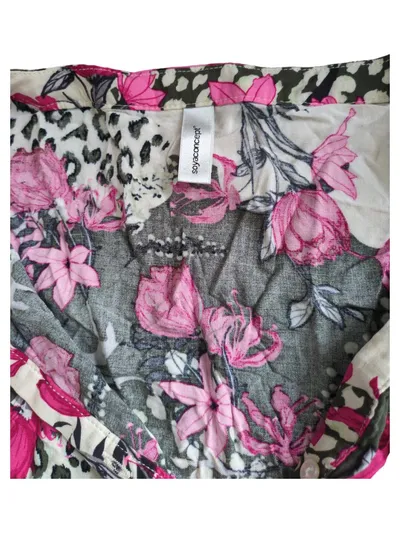 Soyaconcept Damen Bluse Mehrfarbig Blumenmuster Gr. 38, M Viskose