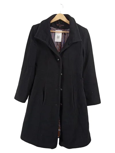Krinès Berlin Damen Wollmantel Schwarz Gr. 36 S Klassisch