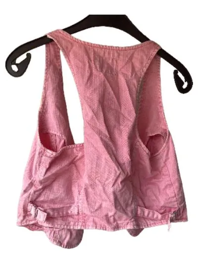 Fishbone Damen Weste Rosa Gr. L Baumwolle Casual Knopfleiste