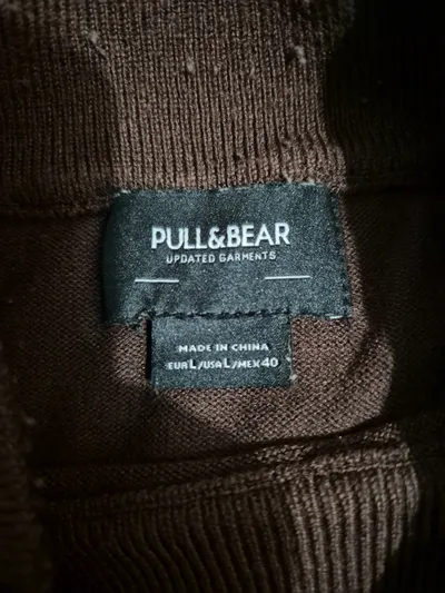 Pull&Bear Herren Pullover Strickpullover Braun Gr. L/40 Basic Viskose