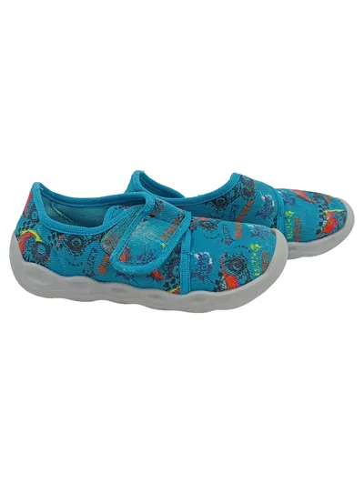 Superfit Hausschuhe Kinder Monster Truck Blau Gr. 25 Klettverschluss
