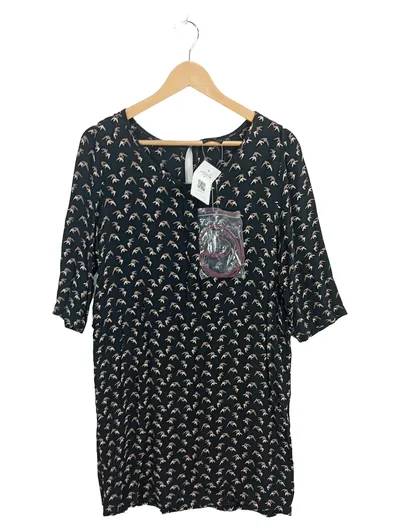 Vive Maria Damen Freizeitkleid Gr. 38;M Schwarz Vogelmuster Viskose