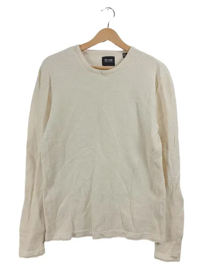 ONLY & SONS Herren Pullover Gr. M Beige Strukturmuster Basic Baumwolle