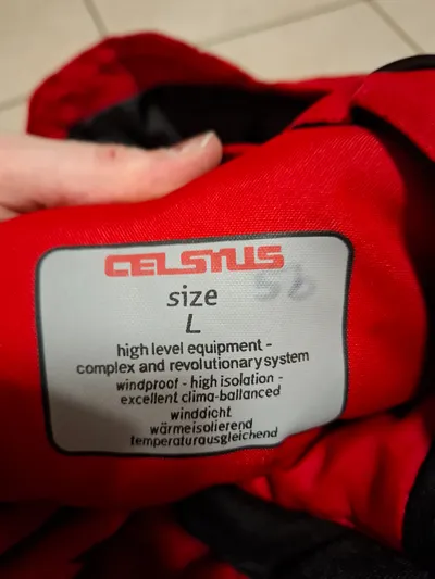 CELSIUS Skijacke Herren Gr. L Rot Weiß Winddicht Ski Snowboard Jacke