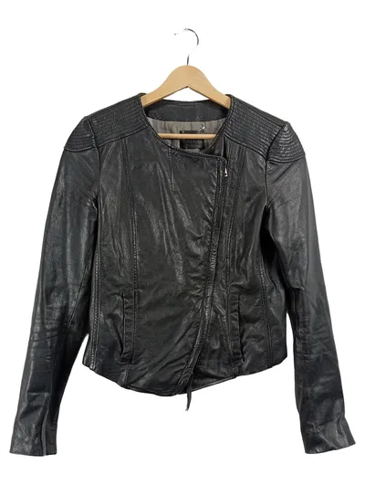 REHARD Damen Lederjacke Bikerjacke Schwarz Gr. 38 M