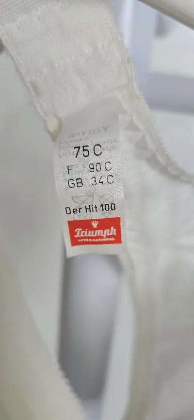 Triumph BH Bügellos Der Hit 100 Damen 75C Weiß Baumwolle Unterwäsche