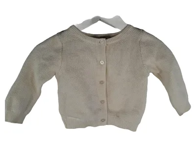 Jacadi Paris Strickjacke Baby Gr. 74 Beige Baumwolle Klassisch