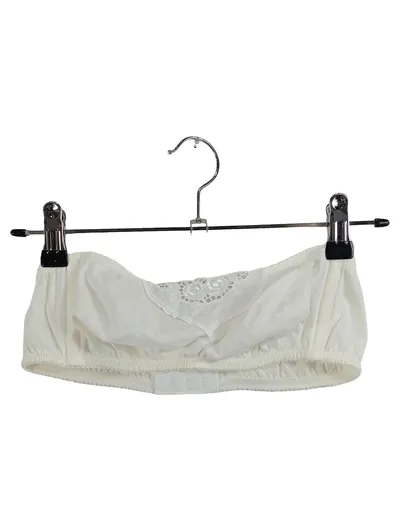 Schiesser Damen Bustier BH Weiß Größe 80B Baumwolle Spitze Trägerlos