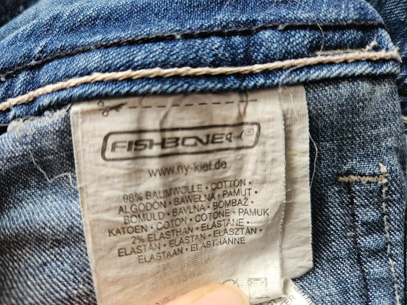 Fishbone Damen Capri Jeans Regular Fit Blau Gr. 30 W30 3