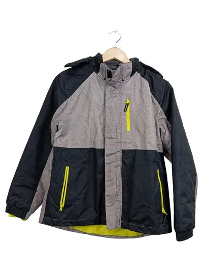 Crivit Outdoorjacke Kinder Winterjacke mit Kapuze Grau Gr. 146/152