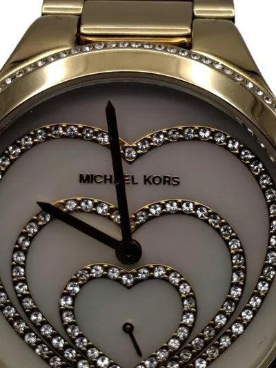 Michael Kors Damenuhr Herz Design Gold Edelstahl Strasssteine
