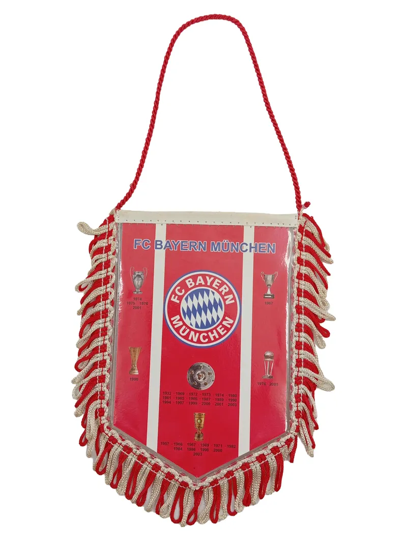 FC Bayern München Wimpel Pokale Rot 11x15 cm Fanartikel Sammlerstück 2