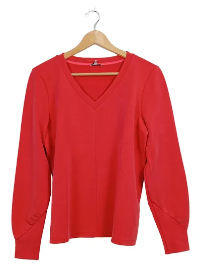 Street One Damen Langarm Shirt V-Ausschnitt Rot Gr. 38 M Basic Modal