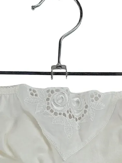 Schiesser Damen Bustier 75B Weiß Baumwolle Spitze Stickerei Rose