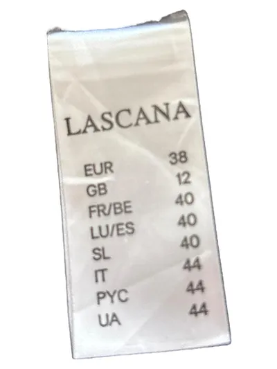 LASCANA Damen Bikini Grau Gr. 38 D Trägerlos Neckholder Raffung