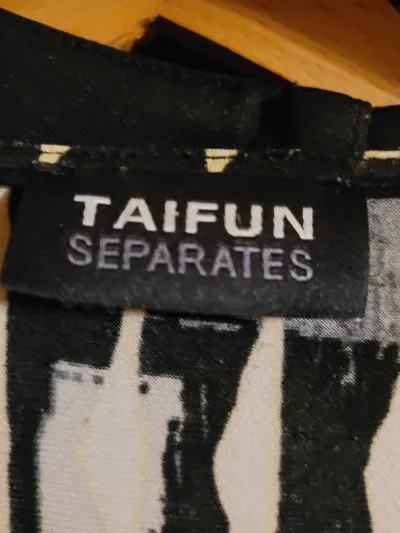 Taifun Damen T-Shirt Gr. 40 L Mehrfarbig Abstraktes Muster Kurzarm Modern