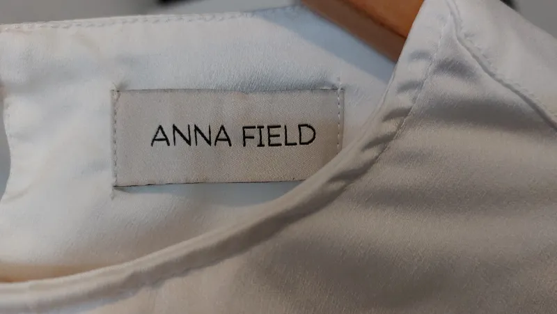 Anna Field Damen Bluse Langarmshirt Weiß Elegant Gr. 36 S 5