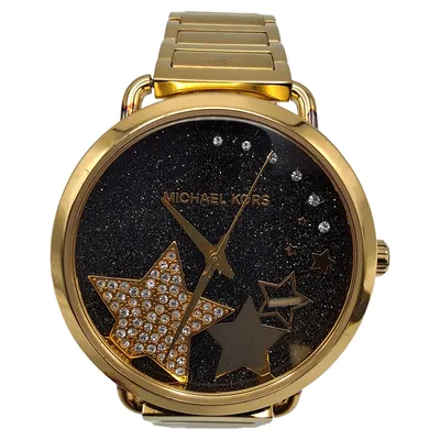 Michael Kors Armbanduhr Damenuhr Gold Edelstahl Strass Sternenmotiv