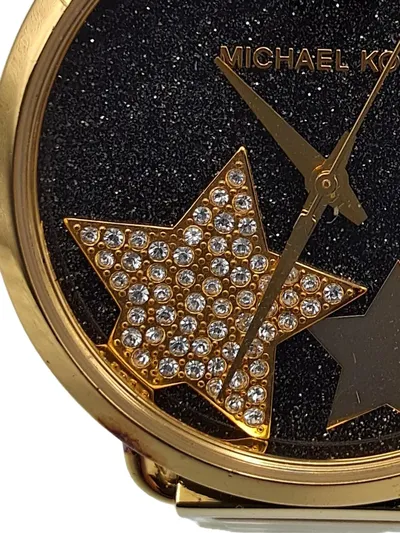 Michael Kors Armbanduhr Damenuhr Gold Edelstahl Strass Sternenmotiv