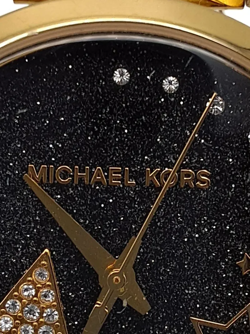 Michael Kors Armbanduhr Damenuhr Gold Edelstahl Strass Sternenmotiv 3