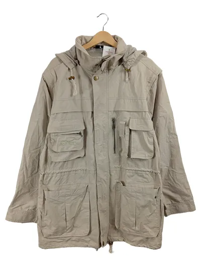 Ingres Weiss (Tchibo, TCM) Herren Parka Jacke Gr. 50, L Beige Outdoor Kapuze