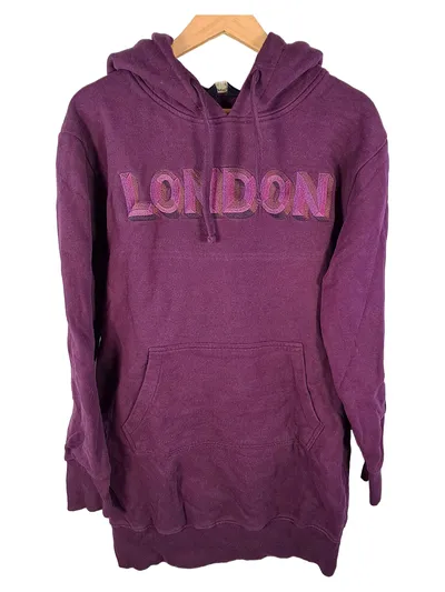 Superdry Kapuzenpullover London Damen Gr. 38 M Lila Hoodie Baumwolle