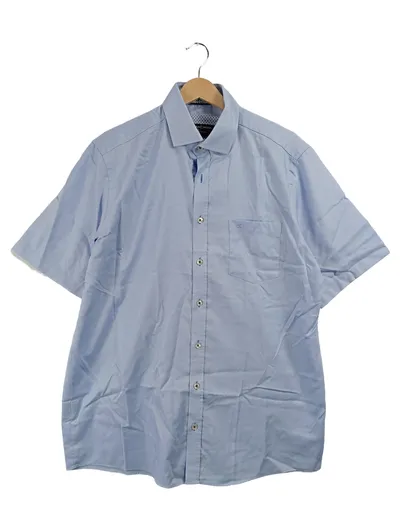 CASAMODA Business Hemd Herren Kurzarm Blau Gr. 42 Comfort Fit Baumwolle
