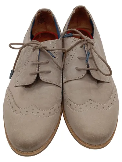 Tamaris Damen Schnürschuhe Brogue Oxford Beige Leder Gr. 38