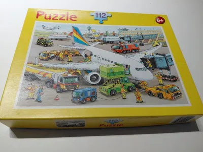 Kinder Puzzle 112 Teile Flughafen Flugzeug Fahrzeuge ab 6 Jahre