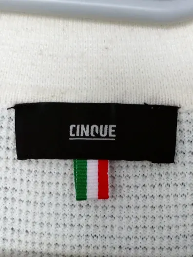 CINQUE Herren Polo Shirt Gr. L Weiß Strukturmuster Kurzarm