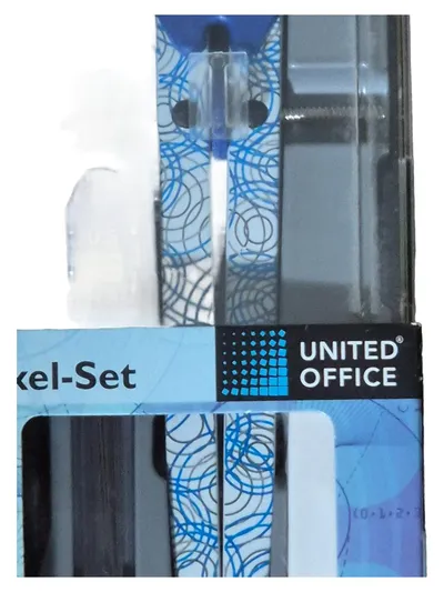 UNITED OFFICE Zirkel-Set Schnellverstellzirkel selbstlaufende Spindel Blau