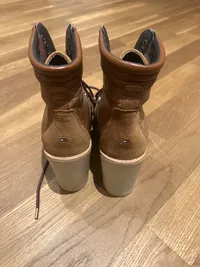 Tommy Hilfiger Damen Stiefelette Leder Braun Gr. 38 Blockabsatz Schnürung 4