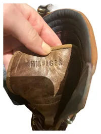 Tommy Hilfiger Damen Stiefelette Leder Braun Gr. 38 Blockabsatz Schnürung 7