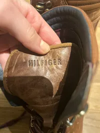 Tommy Hilfiger Damen Stiefelette Leder Braun Gr. 38 Blockabsatz Schnürung 8
