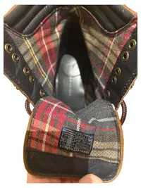 Tommy Hilfiger Damen Stiefelette Leder Braun Gr. 38 Blockabsatz Schnürung 9