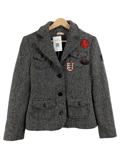 GIN TONIC Damen Blazer Grau Gr. 36 S Meliert mit Patches Casual