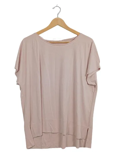 Betty & Co Damen T-Shirt Oversized Kurzarm Modal Rosa Gr. 42 XL Basic Uni Alltag