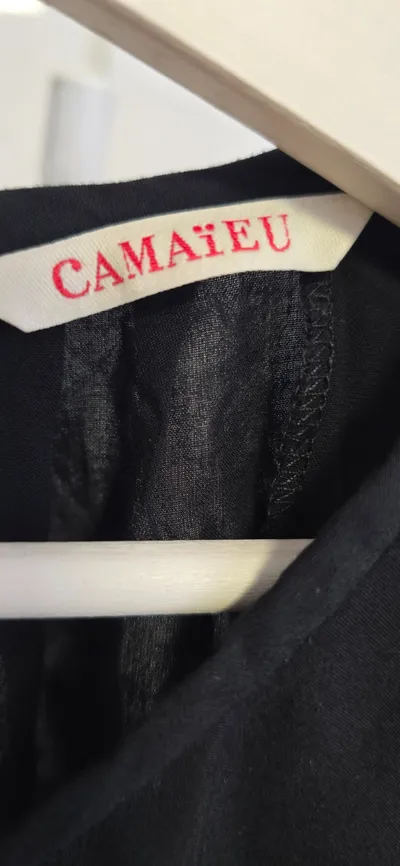 Camaïeu Damen Sommerkleid Schwarz Gr. 40 L Casual Freizeitkleid
